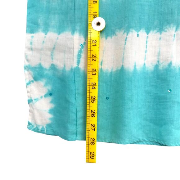 Lafayette 148 New York Linen Tie-Dye Embroidered Sequin Long Sleeve Tunic Size 8 - Picture 10 of 10